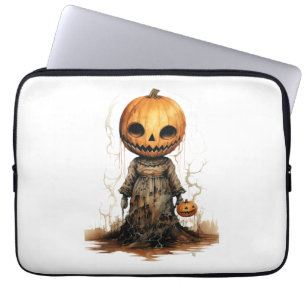 Housse Pour Ordinateur Portable Sticker Halloween Doll citrouille
