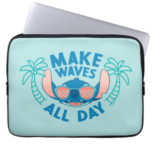 Housse Pour Ordinateur Portable Stitch   Faire des vagues toute la journée