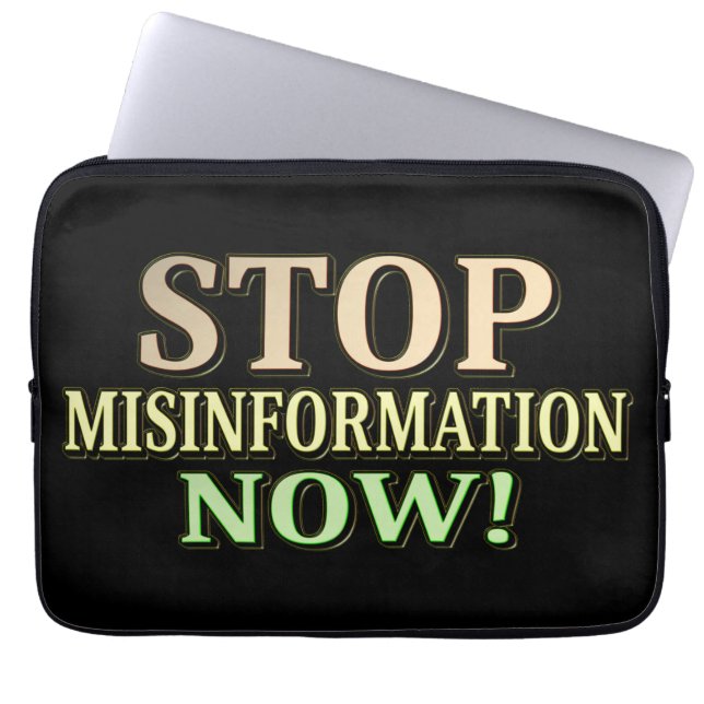 Housse Pour Ordinateur Portable "STOP MISINFORMATION" Mignonne conception. Command (Devant)