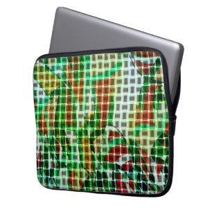 Housse Pour Ordinateur Portable Style de panier, rubans courbés verts, détails cor