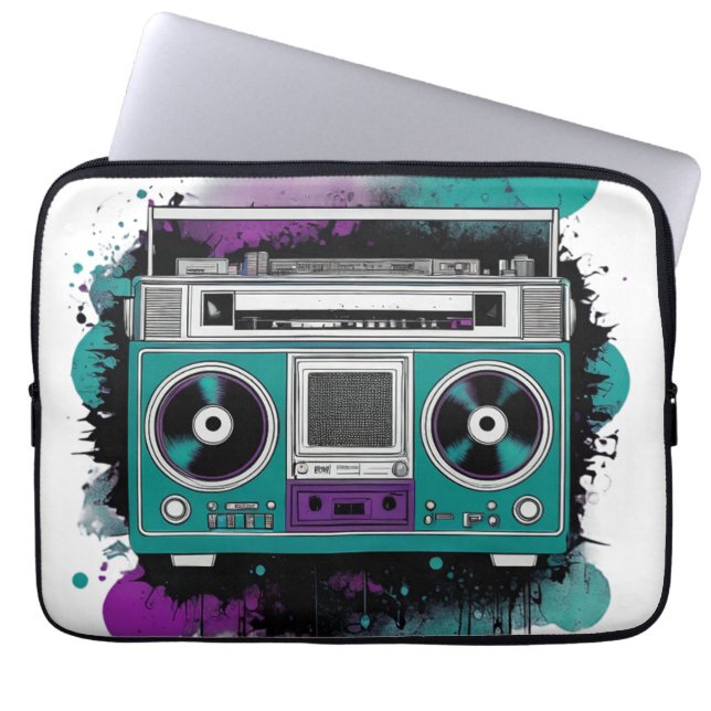 Housse Pour Ordinateur Portable Style urbain rétro : Ghetto Blaster (Devant)