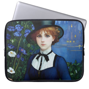 Housse Pour Ordinateur Portable Style vintage Joli sombre Academy Portrait fille