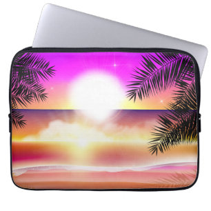 Housse Pour Ordinateur Portable Sun Beach Ocean Waves Tropical