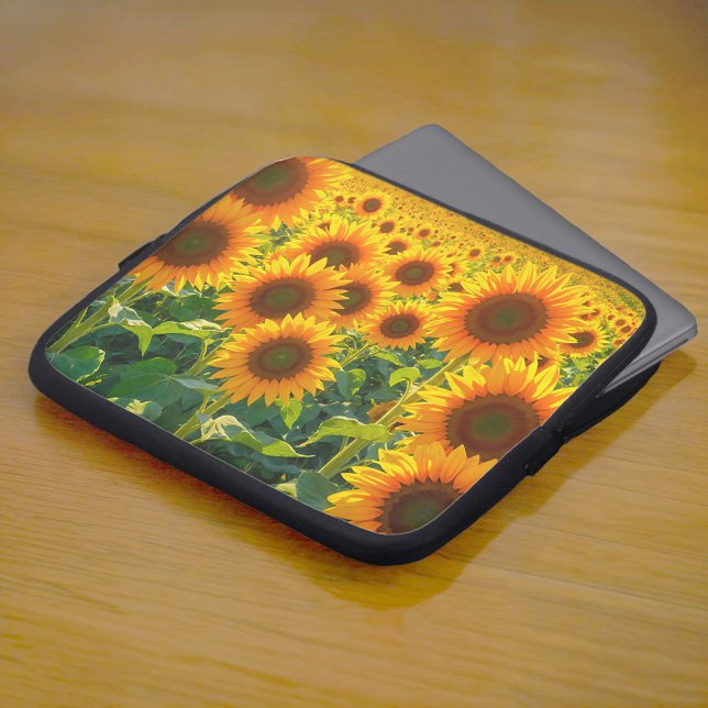 Housse Pour Ordinateur Portable Sunflowers Laptop Sleeve (Laptop sleeve with sunflowers)
