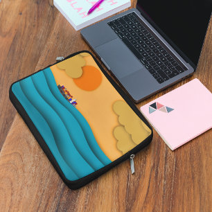 Housse Pour Ordinateur Portable Sunrise Ocean Ship Sun Sunset