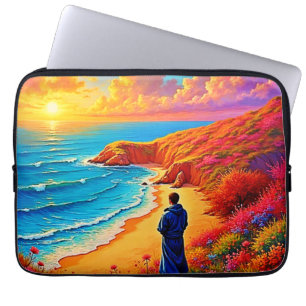 Housse Pour Ordinateur Portable Sunset Beach Solitude Design de sérénité