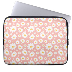 Housse Pour Ordinateur Portable Super Blush Boho Daisy Floral Garden Motif