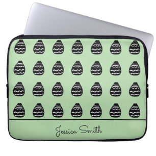 Housse Pour Ordinateur Portable Super moderne vert et Motif noir