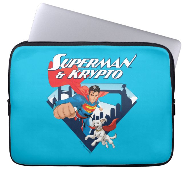 Housse Pour Ordinateur Portable Superman & Krypto Soar (Devant)