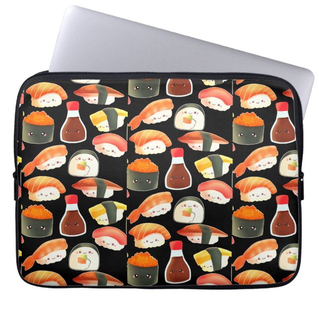Housse Pour Ordinateur Portable Sushi Mignon (Devant)
