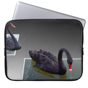 Housse Pour Ordinateur Portable Swans Noirs Nager Dans Les Étangs Manche Ordinateu