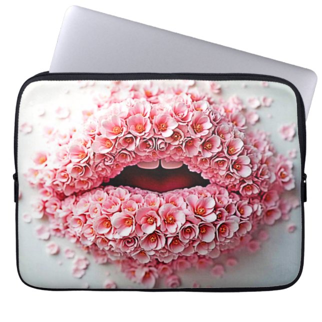 Housse Pour Ordinateur Portable Sweet Bloom Lips Art (Devant)