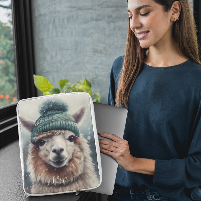 Housse Pour Ordinateur Portable Sweet Winter Alpaca, coutume (Créateur téléchargé)