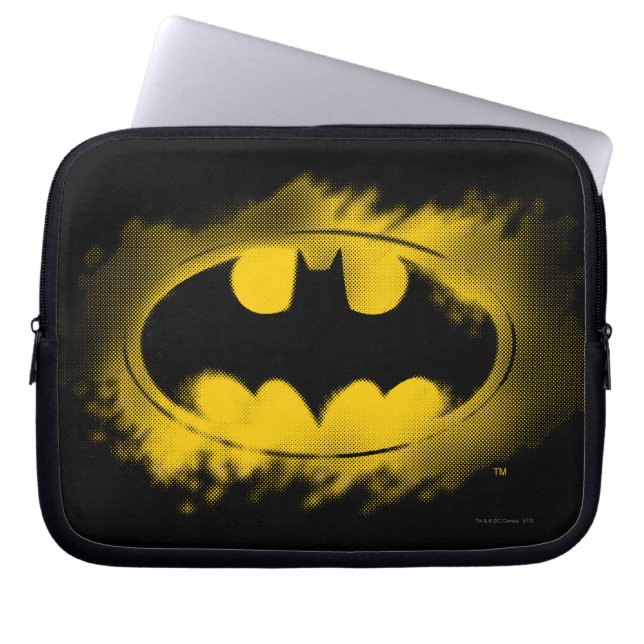 Housse Pour Ordinateur Portable Symbole Batman | Logo noir et jaune (Devant)
