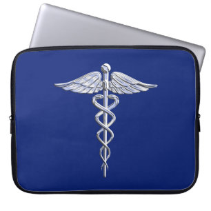 Housse Pour Ordinateur Portable Symbole Médicale de Chrome comme Caduceus sur Nav