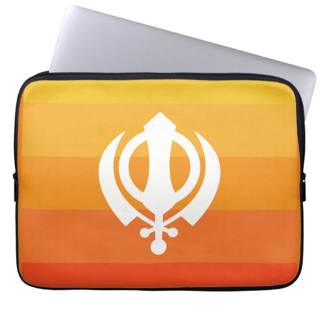 Housse Pour Ordinateur Portable Symbole Sikh Khanda Manche Ordinateur Portable (Devant)