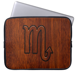 Housse Pour Ordinateur Portable Symbole stylish Scorpio Zodiac en acajou