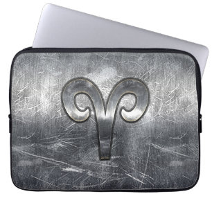 Housse Pour Ordinateur Portable Symbole Zodiaque Aries en Grunge style désorganisé
