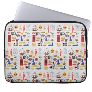 Housse Pour Ordinateur Portable Symboles britanniques du Royaume-Uni
