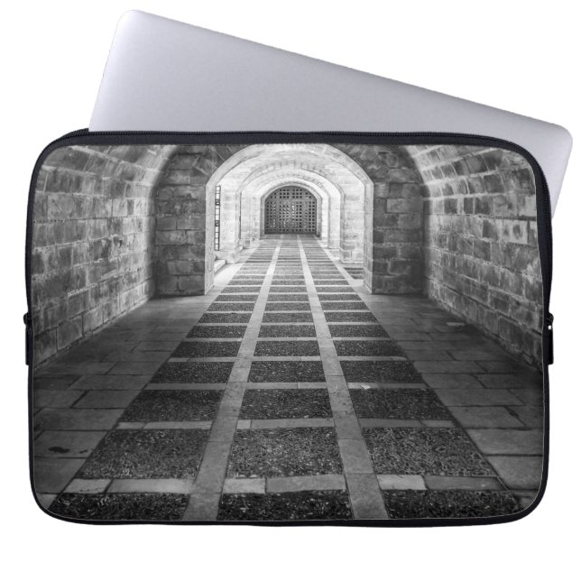 Housse Pour Ordinateur Portable Symétrie en noir et blanc (Devant)