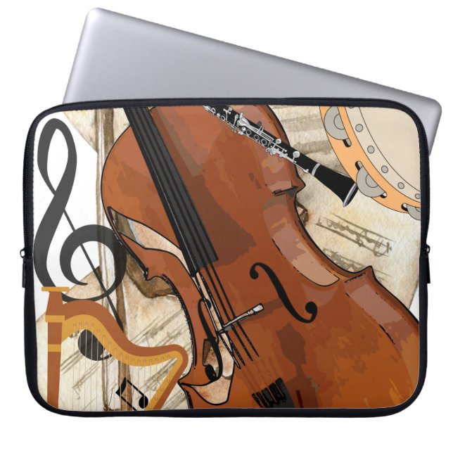 Housse Pour Ordinateur Portable Symphonie d'instruments (Devant)