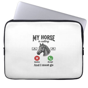 Housse Pour Ordinateur Portable T-Shirt_1 de gravure vintage d'appel de cheval drô