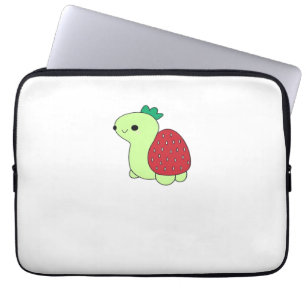 Housse Pour Ordinateur Portable T-shirt classique tortue fraise verte mignonne et