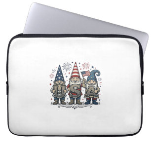 Housse Pour Ordinateur Portable T-shirt Gnome Patriotique USA Quatrième Juillet Vi