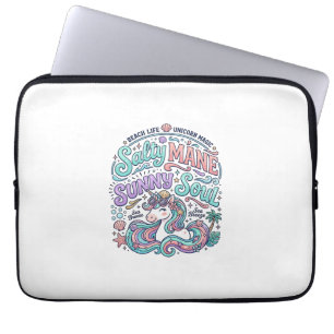 Housse Pour Ordinateur Portable T-Shirt Licorne Crinière Salée Âme Ensoleillée Sty