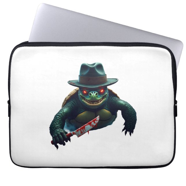 Housse Pour Ordinateur Portable T-shirt tortue d'Halloween déplaisante (Devant)