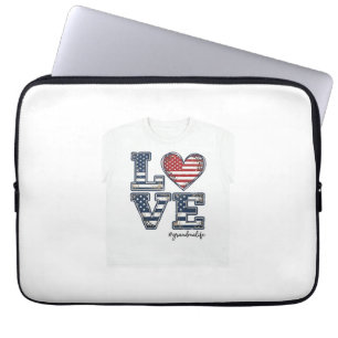 Housse Pour Ordinateur Portable T-shirt vintage vie amour grand-mère patriotique D