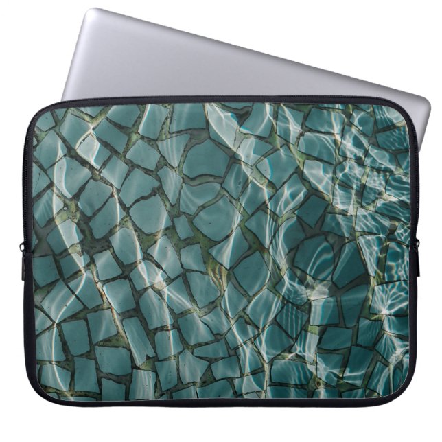 Housse Pour Ordinateur Portable Tableau abstrait bleu et blanc (Devant)