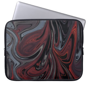 Housse Pour Ordinateur Portable Tableau abstrait gris et rouge