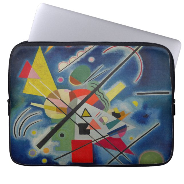 Housse Pour Ordinateur Portable Tableau bleu de Kandinsky Art Abstrait (Devant)