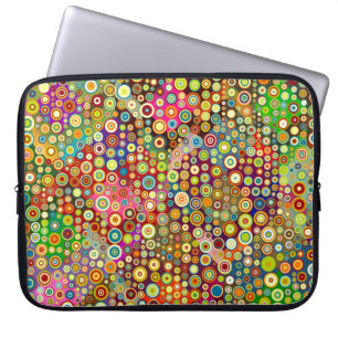 Housse Pour Ordinateur Portable Taches Rétro Colorées + votre idée
