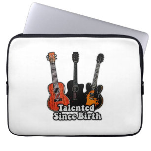 Housse Pour Ordinateur Portable Talentueux depuis la naissance. Guitares colorées