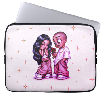 Housse Pour Ordinateur Portable Tapis de souris Rose Rose Couple Amour Chicano Mig