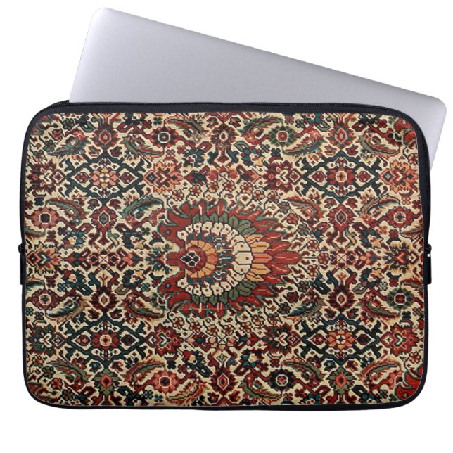 Housse Pour Ordinateur Portable Tapis de tapis persan turc antique (Devant)