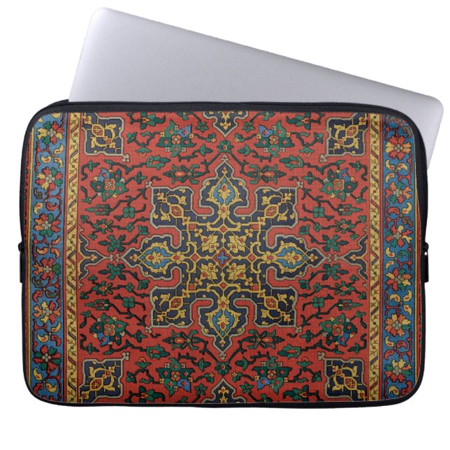 Housse Pour Ordinateur Portable Tapis Perse Tapis Rouge Bleu classique (Devant)