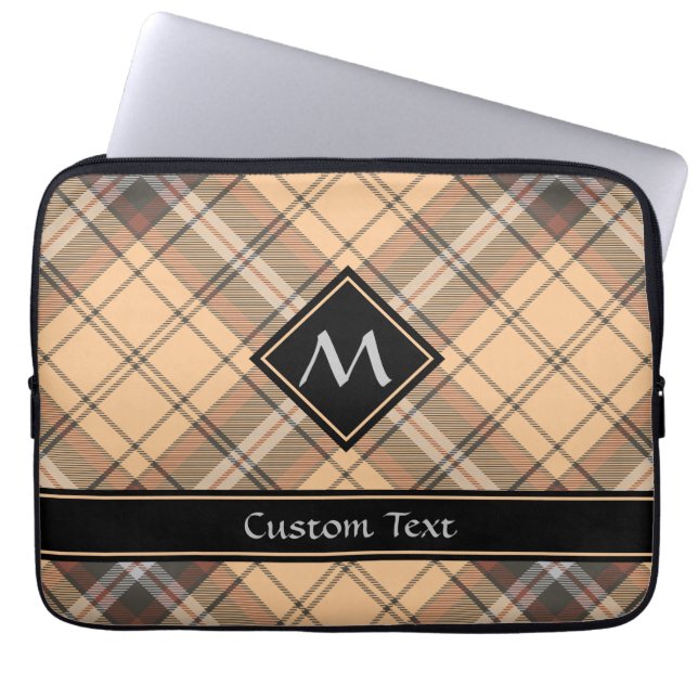 Housse Pour Ordinateur Portable Tartan beige et Brown