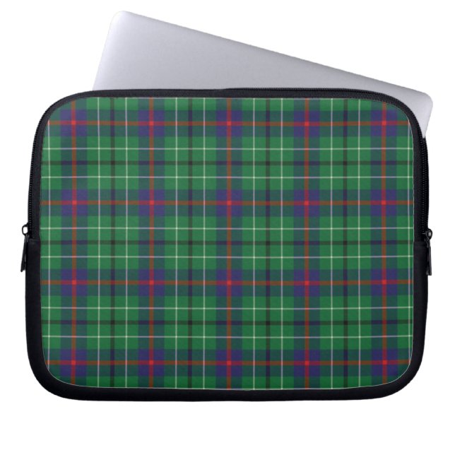 Housse Pour Ordinateur Portable Tartan Clan Duncan Plaid Green Purple Check (Devant)