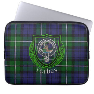 Housse Pour Ordinateur Portable Tartan et blason du clan écossais Forbes 