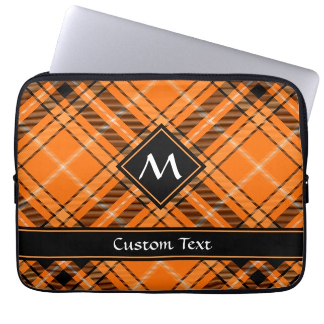 Housse Pour Ordinateur Portable Tartan orange d'Halloween (Devant)