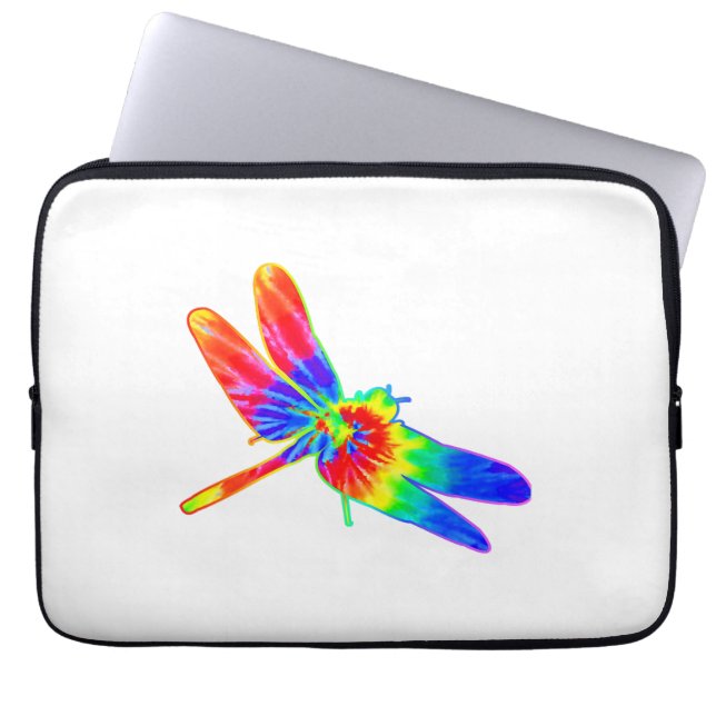 Housse Pour Ordinateur Portable Tee de dragonfly Dye arc-en-ciel (Devant)