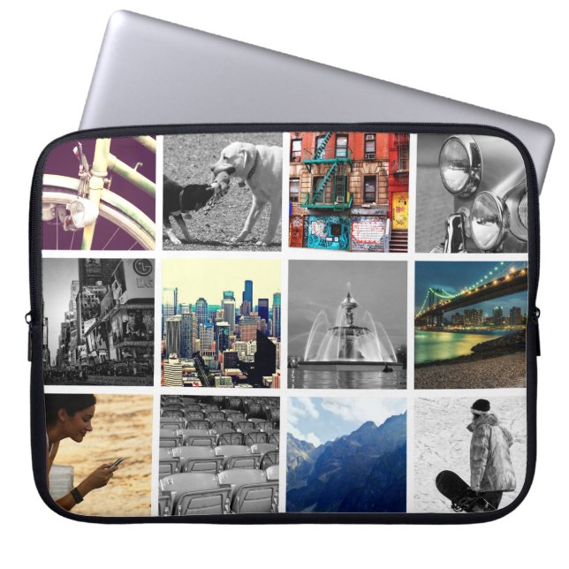 Housse Pour Ordinateur Portable Téléchargez-votre-photo Collage Portable Sleeve (Devant)