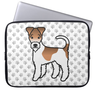 Housse Pour Ordinateur Portable Térrier Fox à fil de fer blanc et bronzé Chien de