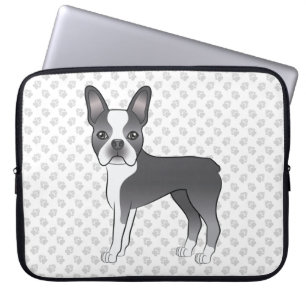 Housse Pour Ordinateur Portable Tervueren et blanc Boston Terrier Chien de dessin