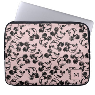 Housse Pour Ordinateur Portable Tête Mickey   Motif croquis rose