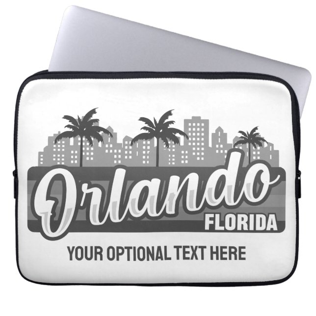 Housse Pour Ordinateur Portable Texte personnalisé Orlando Floride (Devant)