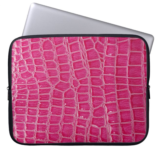 Housse Pour Ordinateur Portable Texture à motif d'alligator rose (Devant)
